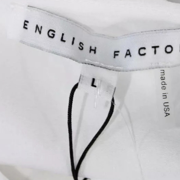 ENGLISH FACTORY WOMENS SMOCKED RUFFLE SLEEVE SHEATH DRESS BEIGE SIZE L - Picture 4 of 4